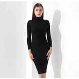 Turtleneck Knit Dress - Black / l - St Vesti | All Dresses - Cocktail Dresses Formal Dresses + More.