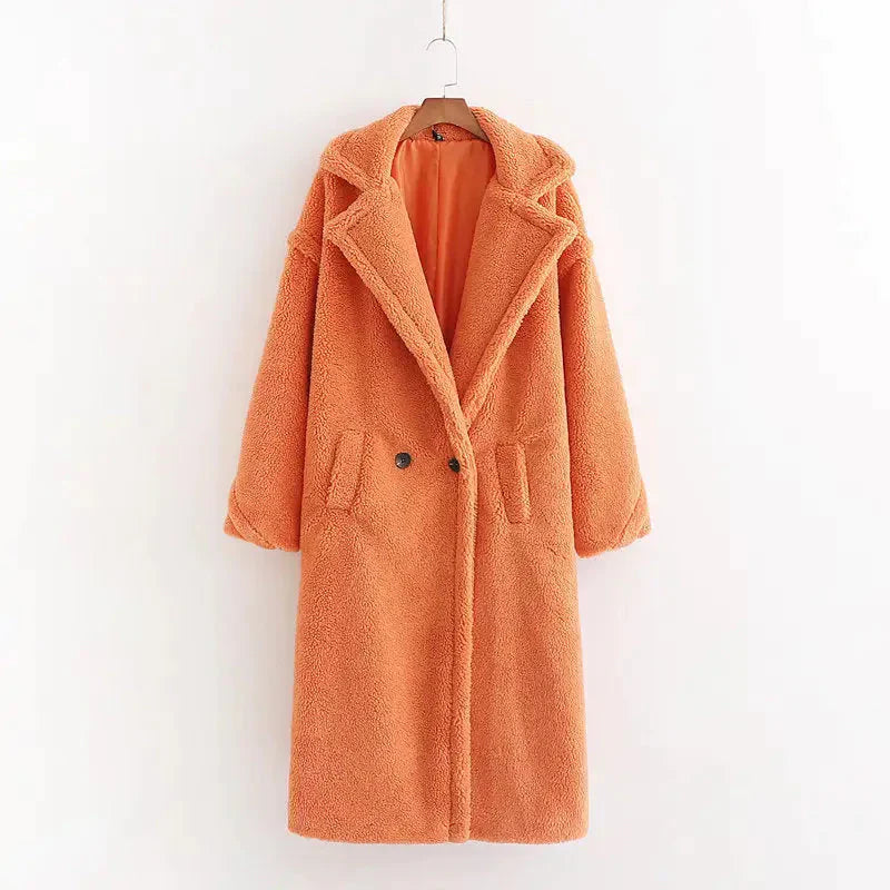 Two Button Cuddle Camel Jacket Light - Orange / s - St Vesti | Coats & Jackets