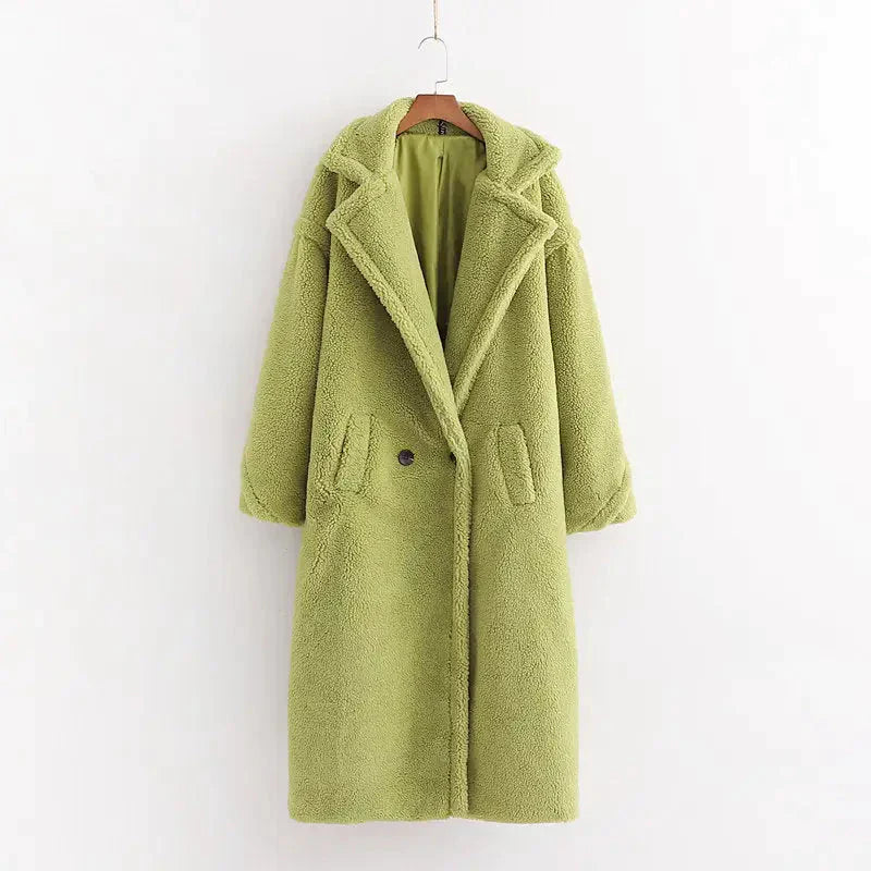 Two Button Cuddle Camel Jacket Light - Green / s - St Vesti | Coats & Jackets