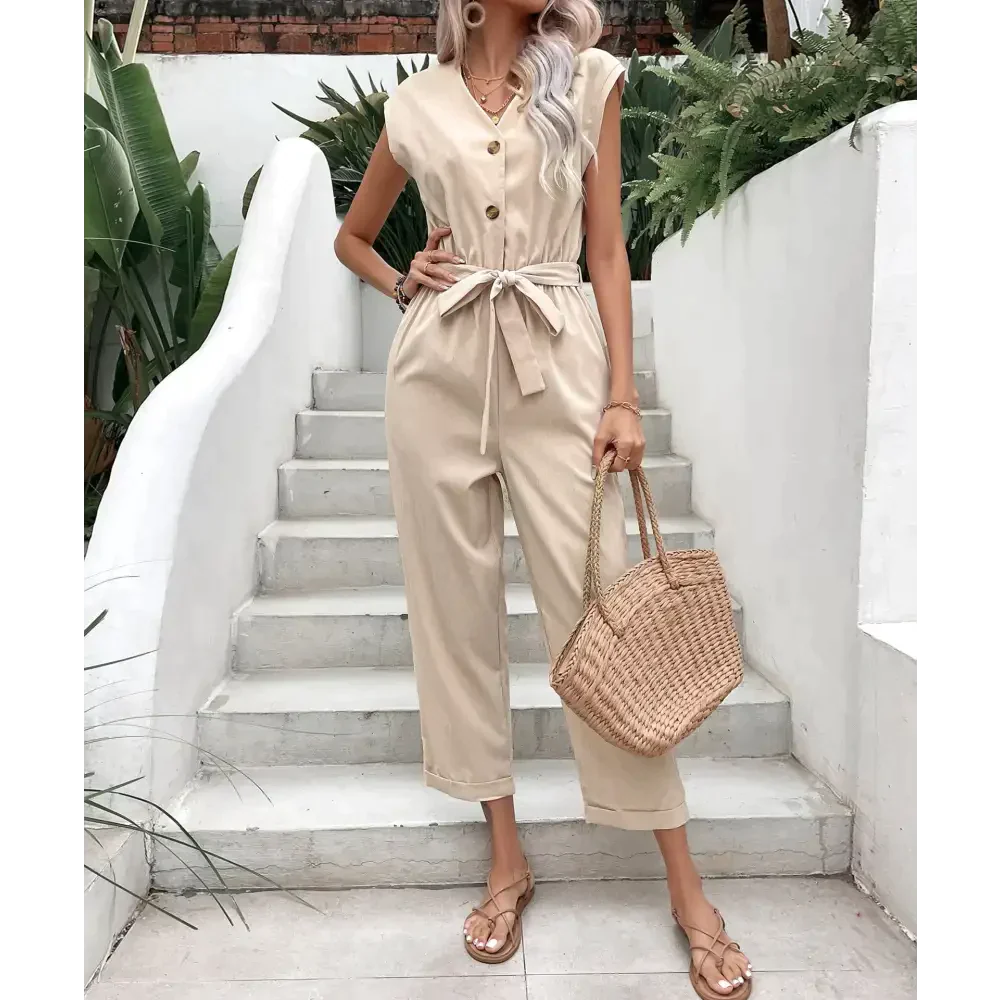 Us Cropped Waist One Piece Jumpsuit - St Vesti