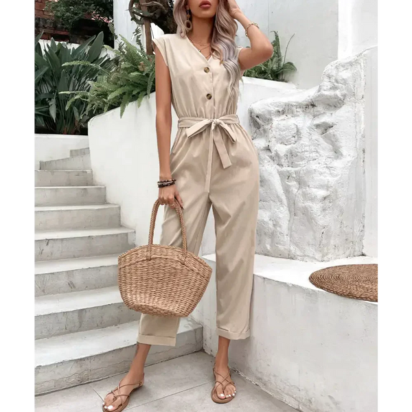 Us Cropped Waist One Piece Jumpsuit - St Vesti