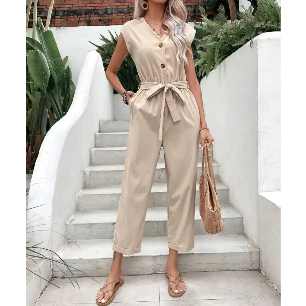 Us Cropped Waist One Piece Jumpsuit - St Vesti