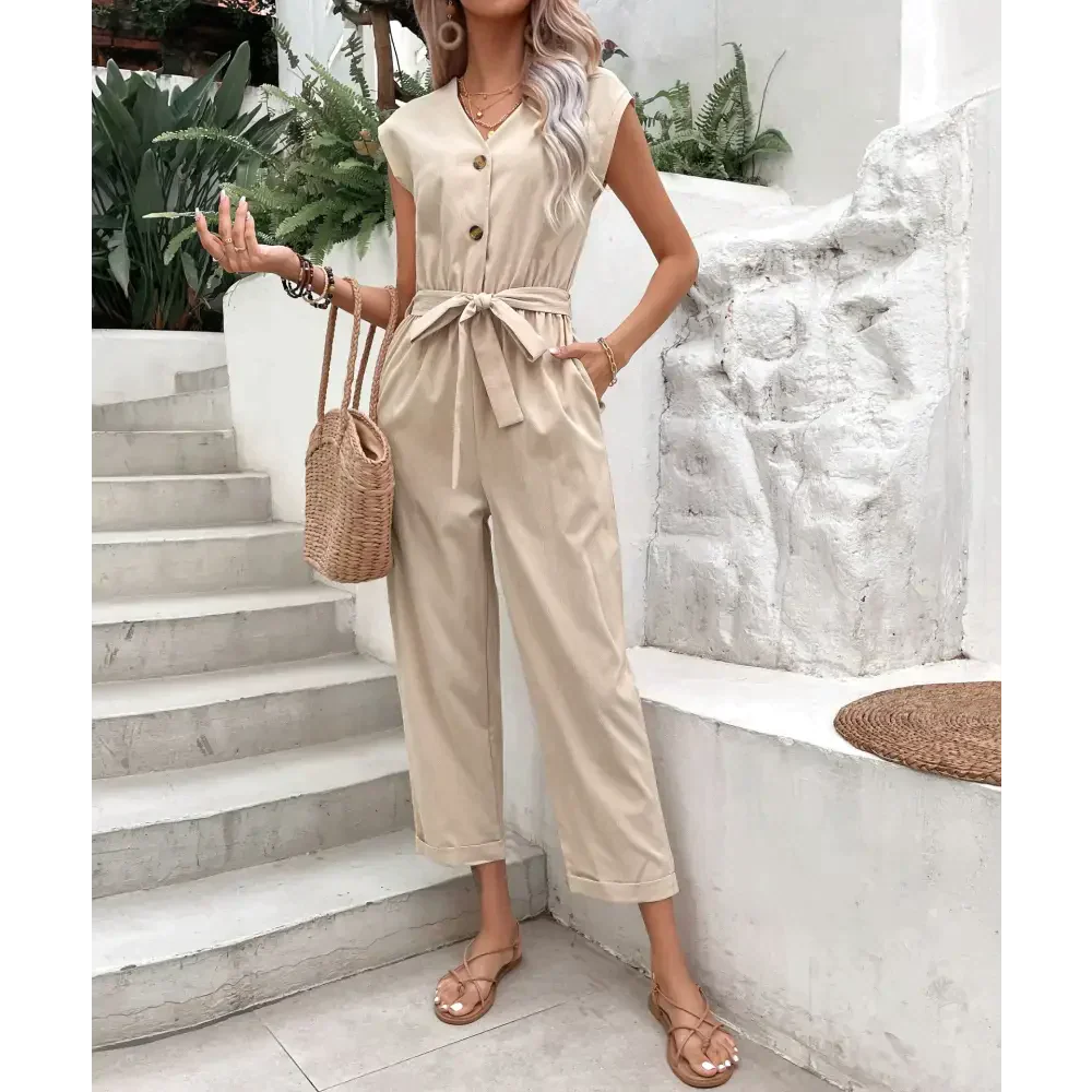 Us Cropped Waist One Piece Jumpsuit - St Vesti