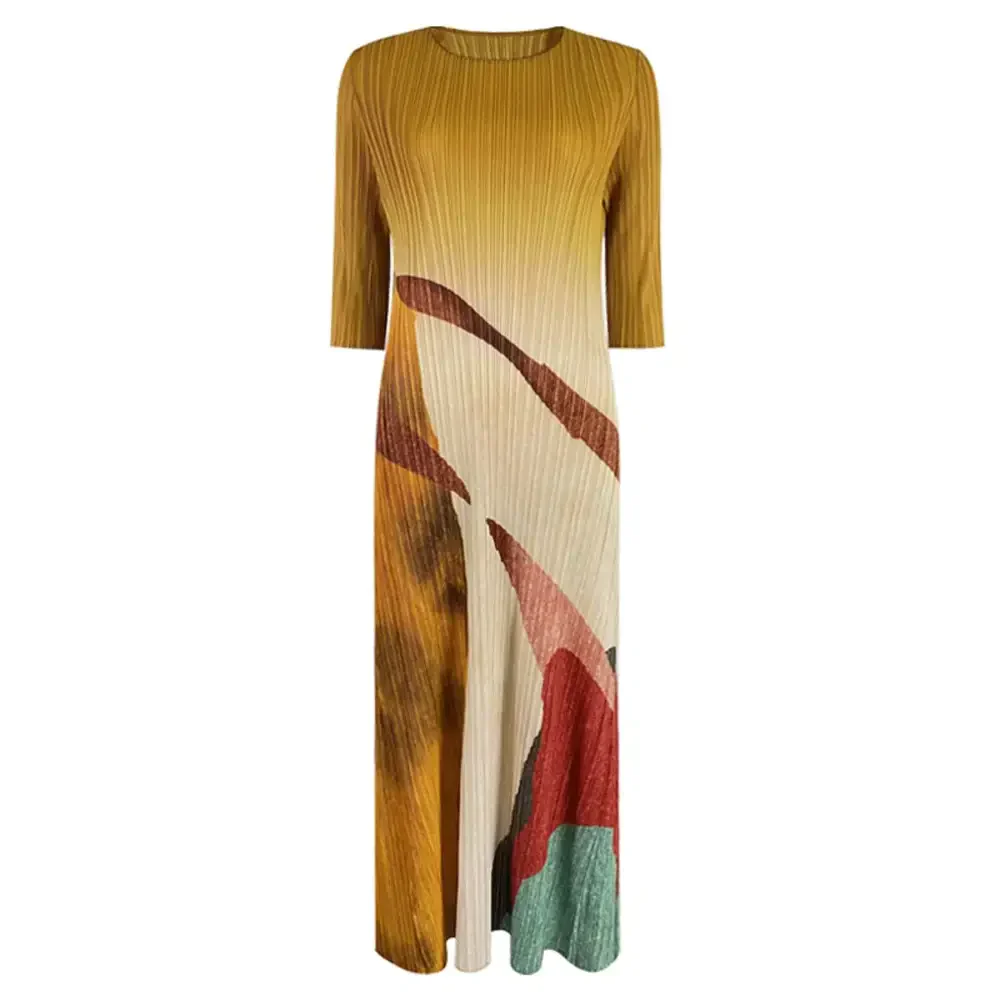 Vacay Woman’s Pleated Midi Dress - One Size / Khaki - St Vesti | All Dresses - Cocktail Dresses Formal Dresses + More.