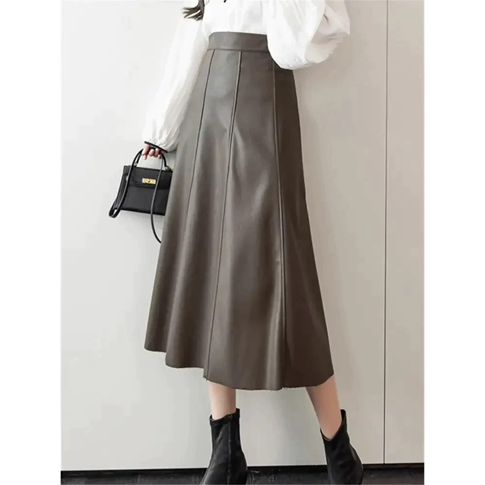 Vegan Leather Midi Skirt In Black - St Vesti | All Womens Skirts Leather Skirts And Maxi Skirts