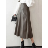 Vegan Leather Midi Skirt In Black - St Vesti | All Womens Skirts Leather Skirts And Maxi Skirts