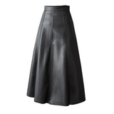 Vegan Leather Midi Skirt In Black - Black / s - St Vesti | All Womens Skirts Leather Skirts And Maxi Skirts