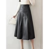Vegan Leather Midi Skirt In Black - St Vesti | All Womens Skirts Leather Skirts And Maxi Skirts