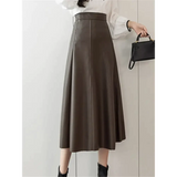 Vegan Leather Midi Skirt In Black - St Vesti | All Womens Skirts Leather Skirts And Maxi Skirts