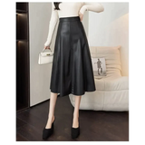 Vegan Leather Midi Skirt In Black - St Vesti | All Womens Skirts Leather Skirts And Maxi Skirts