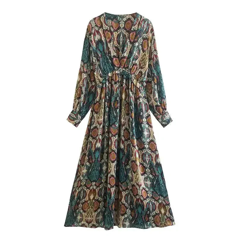 Vintage Retro Midi Dress In Brown - Xs - St Vesti | All Dresses - Cocktail Dresses Formal Dresses + More.