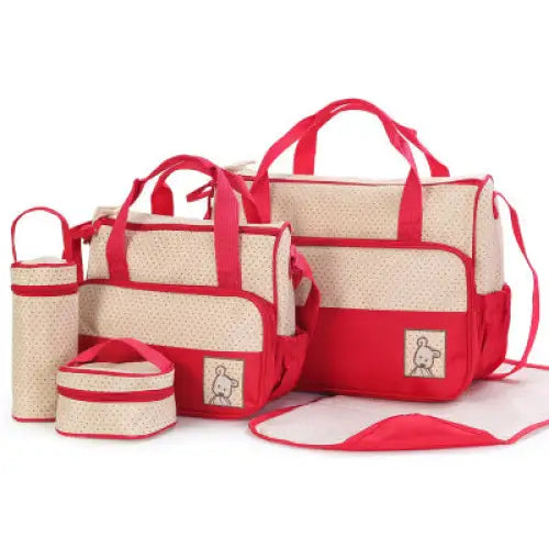 Waterproof Baby Bag 4 Set - Red - St Vesti | Maternity Clothes