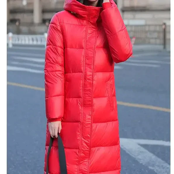 Women’s Travel-lite Long Line Hooded Puffer Jacket - St Vesti | Coats & Jackets