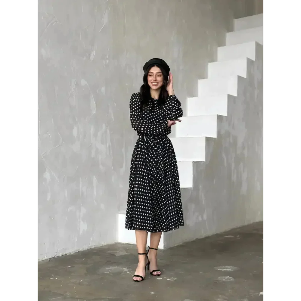 Zebra Polka Dot Black & White Midi Dress - St Vesti | All Dresses - Cocktail Dresses Formal Dresses + More.