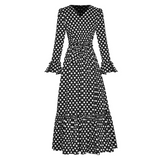 Zebra Polka Dot Black & White Midi Dress - Black / s - St Vesti | All Dresses - Cocktail Dresses Formal Dresses + More.